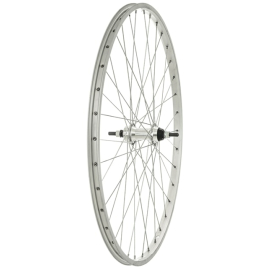 26 X 1.3/8   Rear Wheel, Silver, Single Wall - City Use, Si