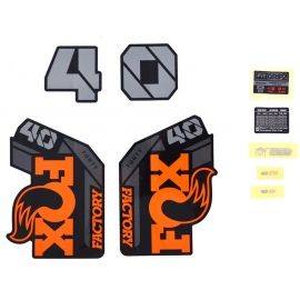 FOX Fork 40 Decal Kit: F-S Orange Logo Shiny Black 2021